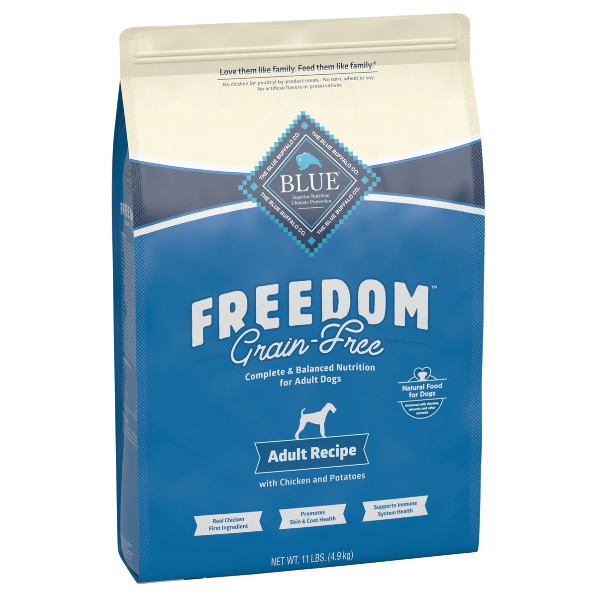 slide 9 of 9, Blue Buffalo Freedom Grain Free Natural Adult Dry Dog Food, Chicken 11-lb, 11 lb