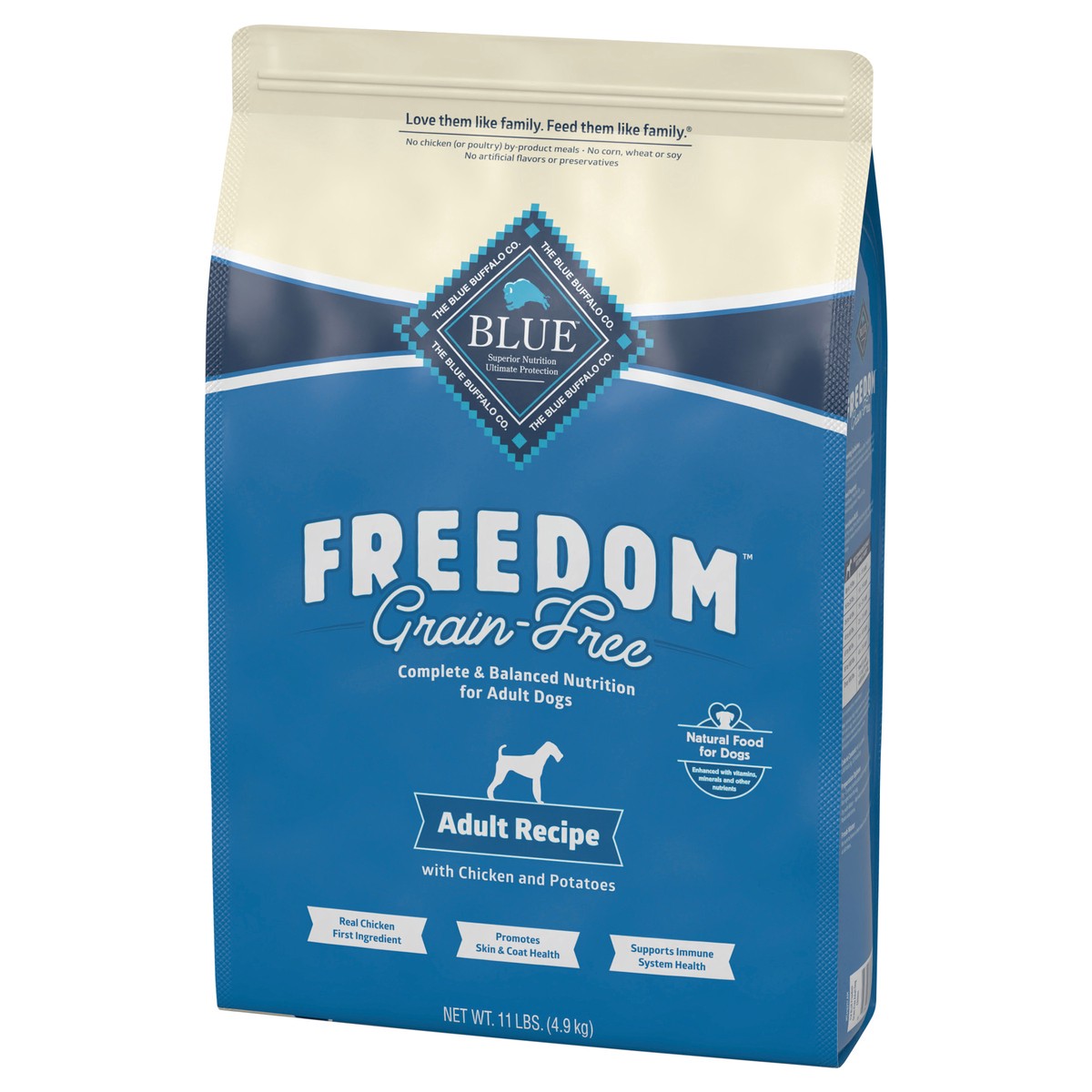 slide 2 of 9, Blue Buffalo Freedom Grain Free Natural Adult Dry Dog Food, Chicken 11-lb, 11 lb