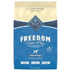 Blue Buffalo Freedom Grain-Free Dry Dog Food, Complete & Balanced Nutrition for Adult Dogs, Chicken & Potatoes, 11-lb Bag