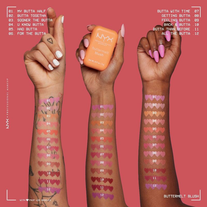 slide 4 of 12, NYX Professional Makeup Nyx Cosmetics Buttermelt Blush Butta Together .17Oz, 0.17 oz