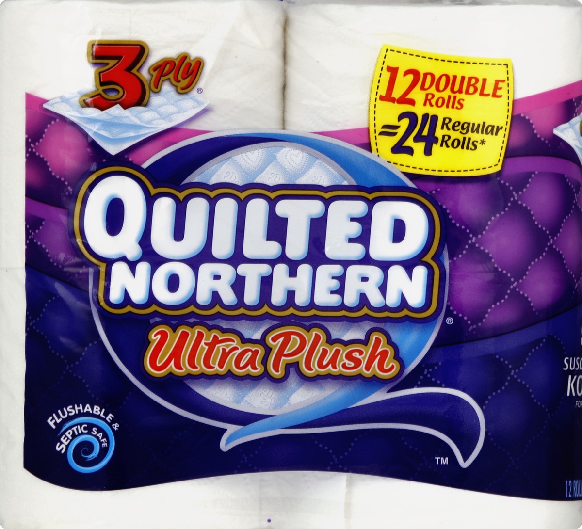 slide 3 of 6, Quilted Northern Ultra Plush 3-Ply Bathroom Tissue Unscented, 12 ct