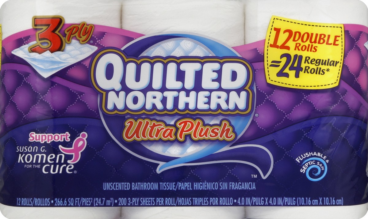 slide 5 of 6, Quilted Northern Ultra Plush 3-Ply Bathroom Tissue Unscented, 12 ct