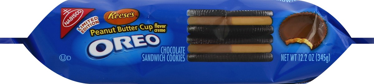 slide 6 of 6, Oreo Reese's Peanut Butter Cup Creme Chocolate Sandwich Cookies, 1 pack (12.2 oz), 12.2 oz