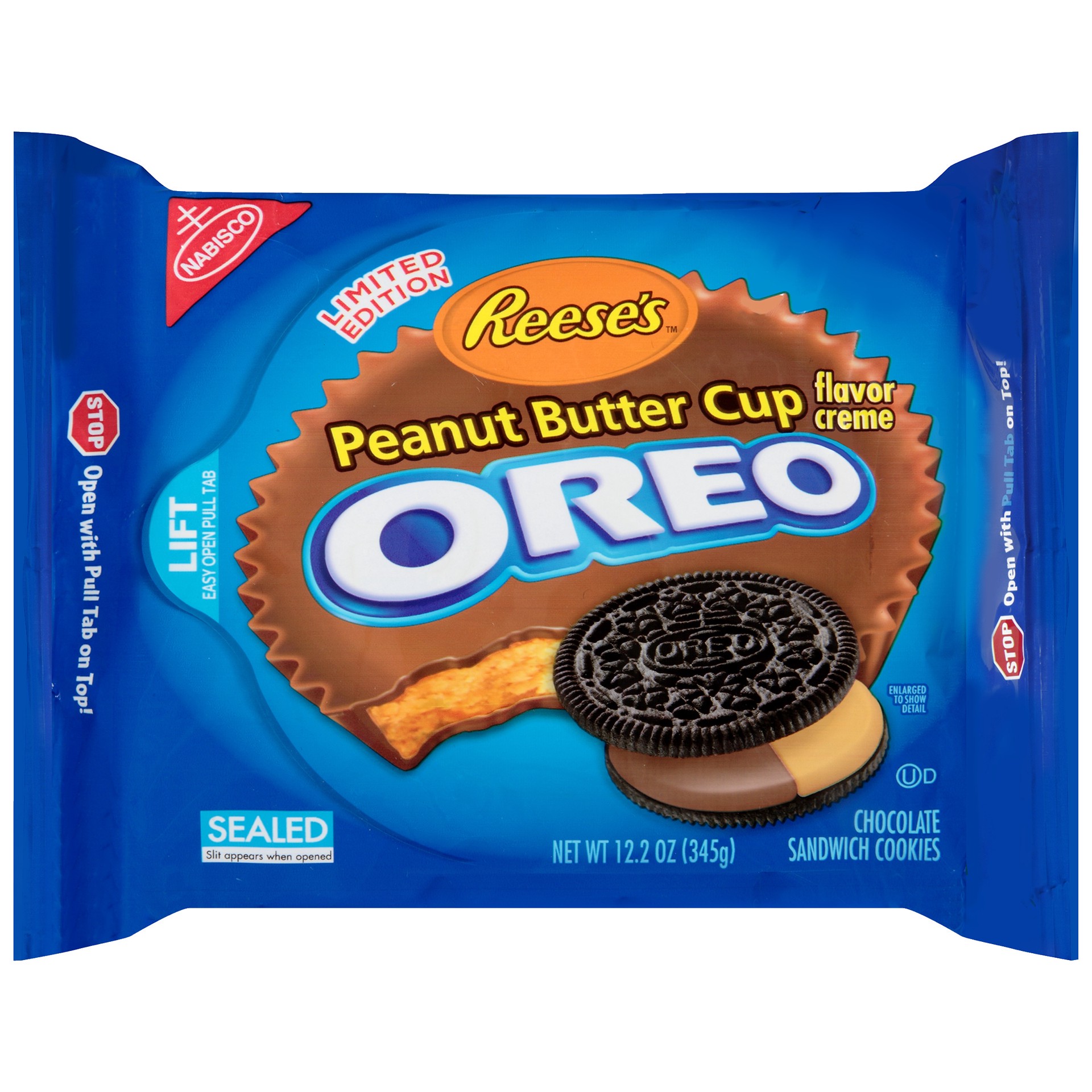 slide 1 of 6, Oreo Reese's Peanut Butter Cup Creme Chocolate Sandwich Cookies, 1 pack (12.2 oz), 12.2 oz