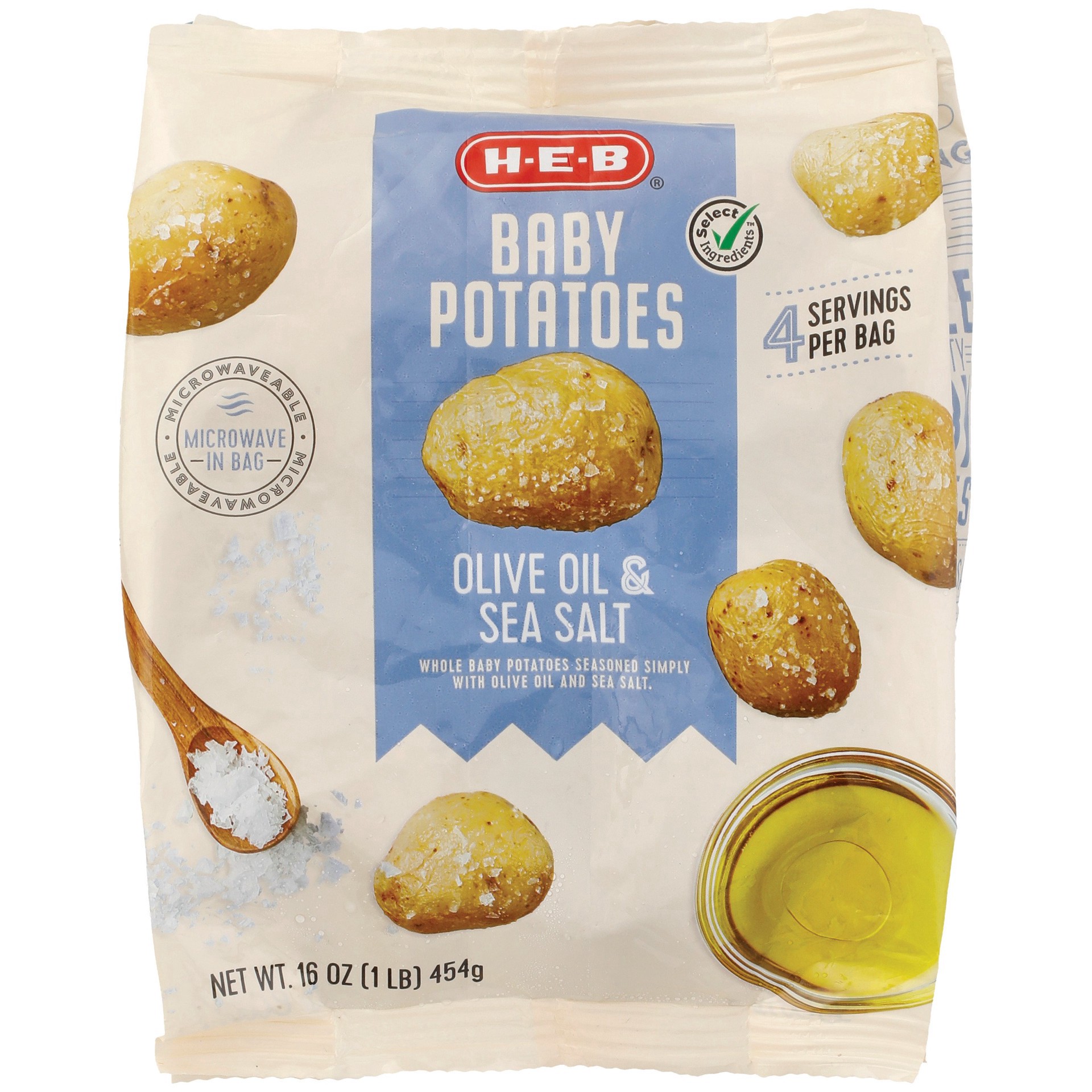 slide 1 of 1, H-E-B Frozen Baby Potatoes - Olive Oil & Sea Salt, 16 oz