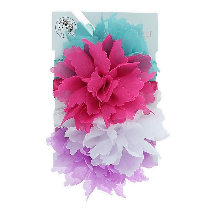 slide 2 of 2, Capelli New York Chiffon Flower Headbands, 4 ct