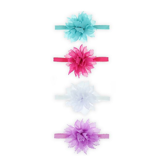 slide 1 of 2, Capelli New York Chiffon Flower Headbands, 4 ct