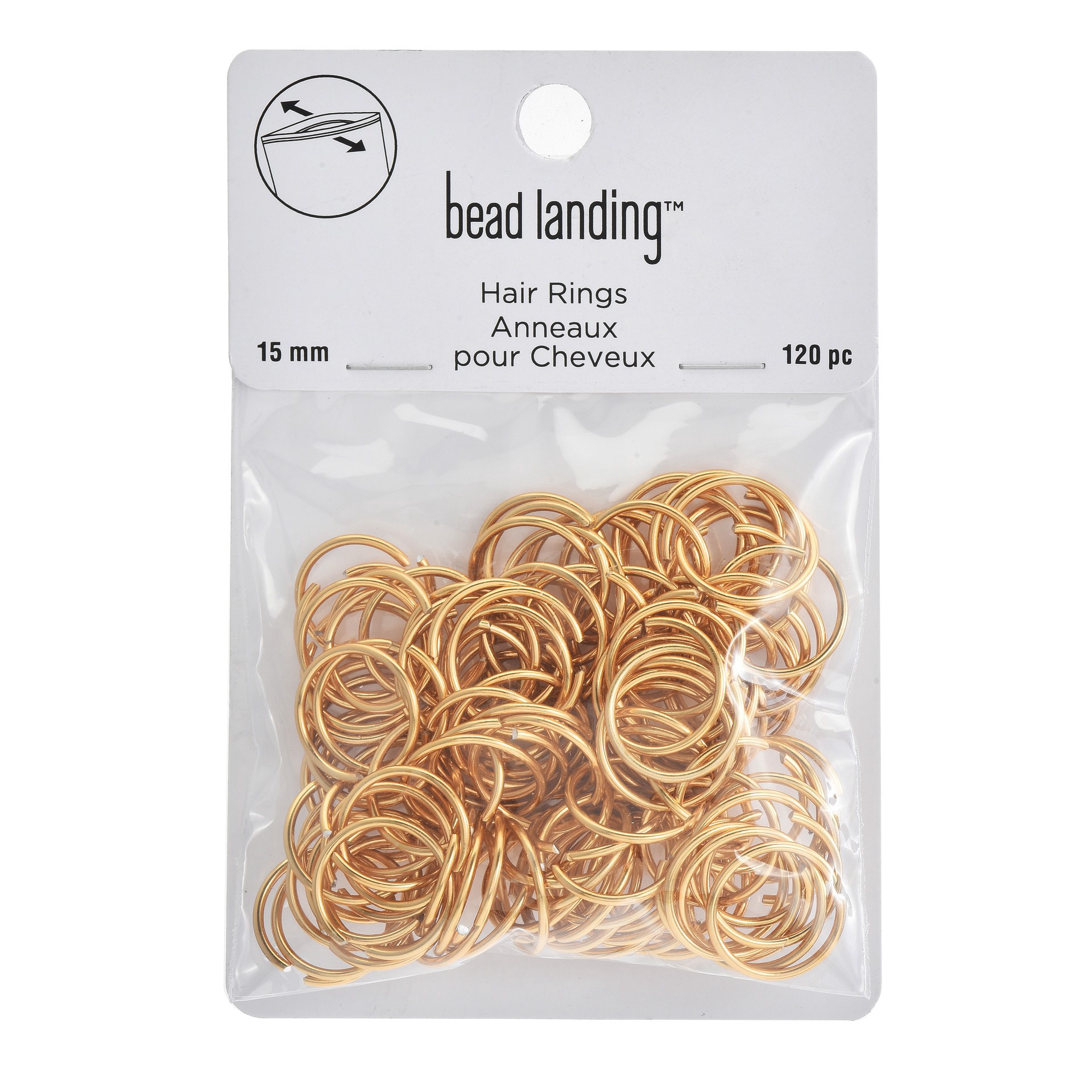 slide 2 of 2, 15mm Aluminum Hair Rings, 120ct. By Bead Landing, 15mm