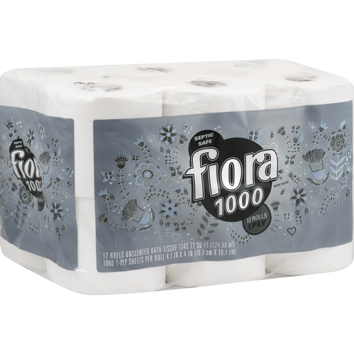 slide 1 of 6, Fiora Bath Tissue Unscented, 12 ct