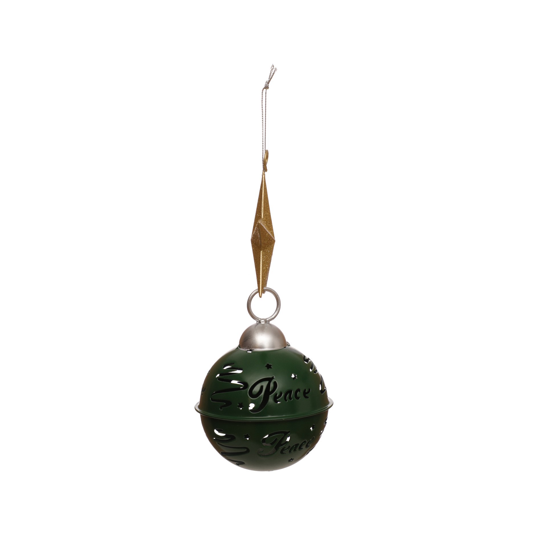 slide 2 of 2, 8" Green Ball Ornament With Star By Ashland, 3.25 in x 3.25 in x 8 in