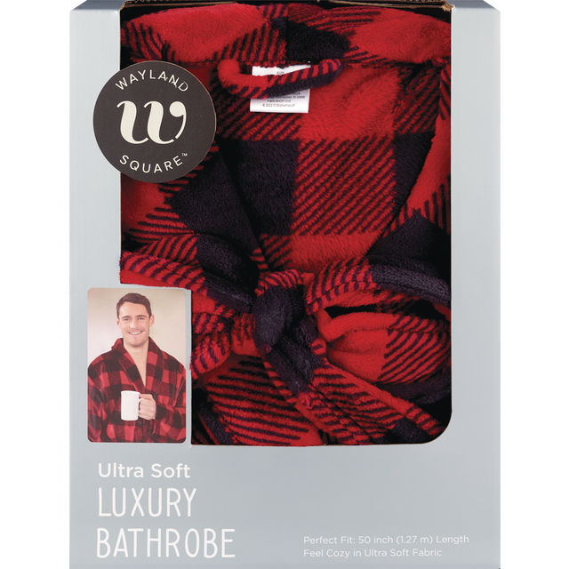 slide 1 of 1, WAYLAND SQUARE Printed Men's Bathrobe W/O Hooded, 1 ct