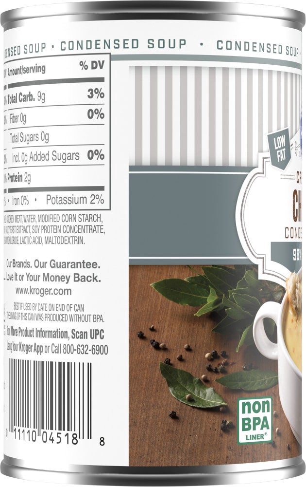 slide 2 of 4, Kroger 98% Fat Free Cream Of Chicken Condensed Soup, 10.5 oz