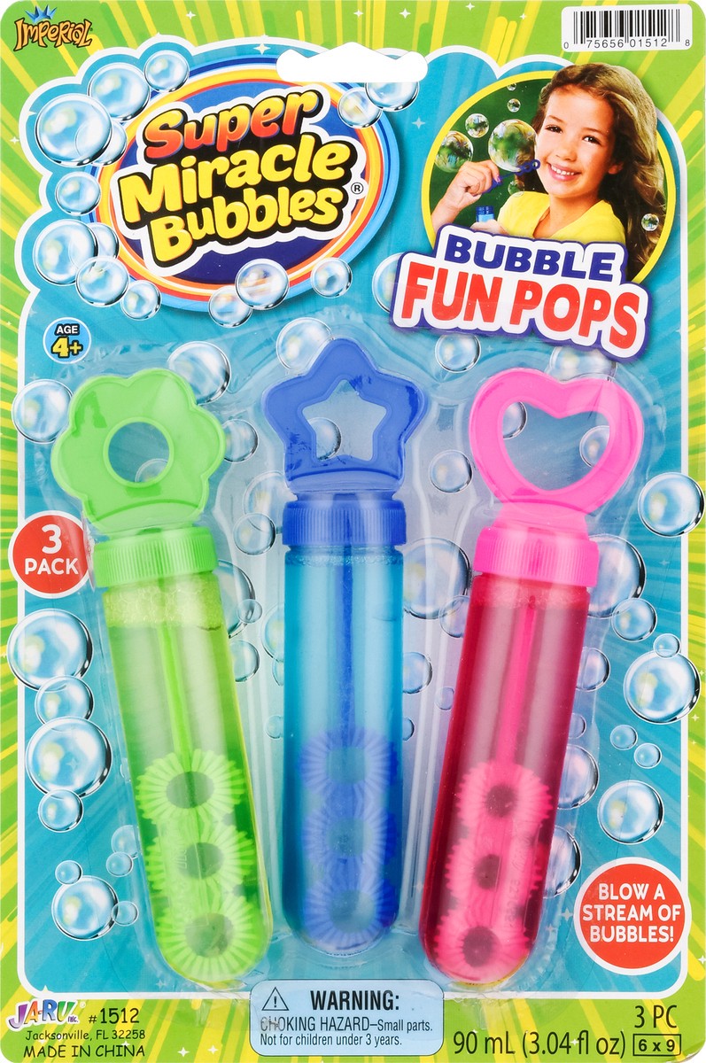 slide 7 of 8, Imperial Super Miracle Bubbles 3 Pack Bubble Fun Pops Age 4+ 3 Toys, 3 ct