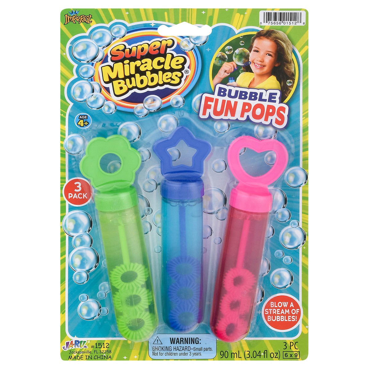 slide 1 of 8, Imperial Super Miracle Bubbles 3 Pack Bubble Fun Pops Age 4+ 3 Toys, 3 ct