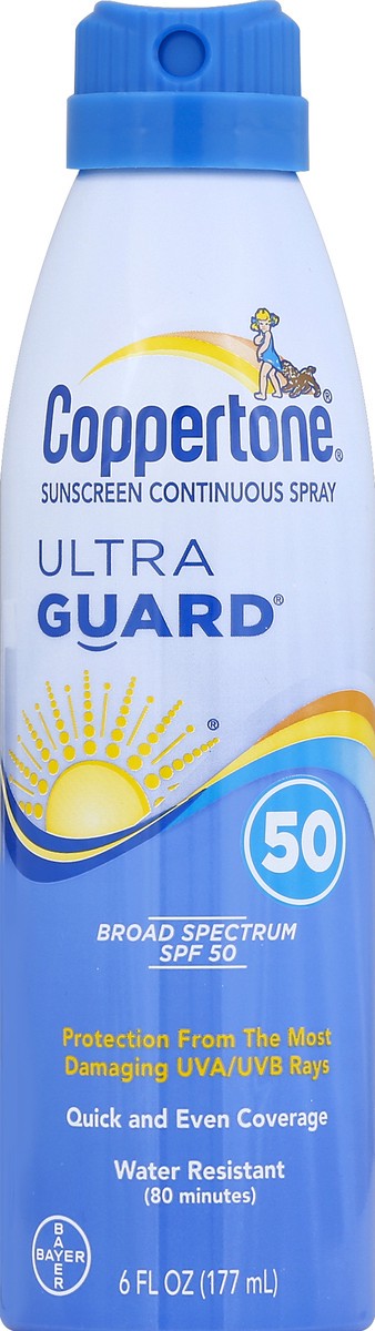 slide 2 of 2, Coppertone Ultra Guard Accuspray Broad Spectrum Sunscreen Spray SPF 50, 6 fl oz