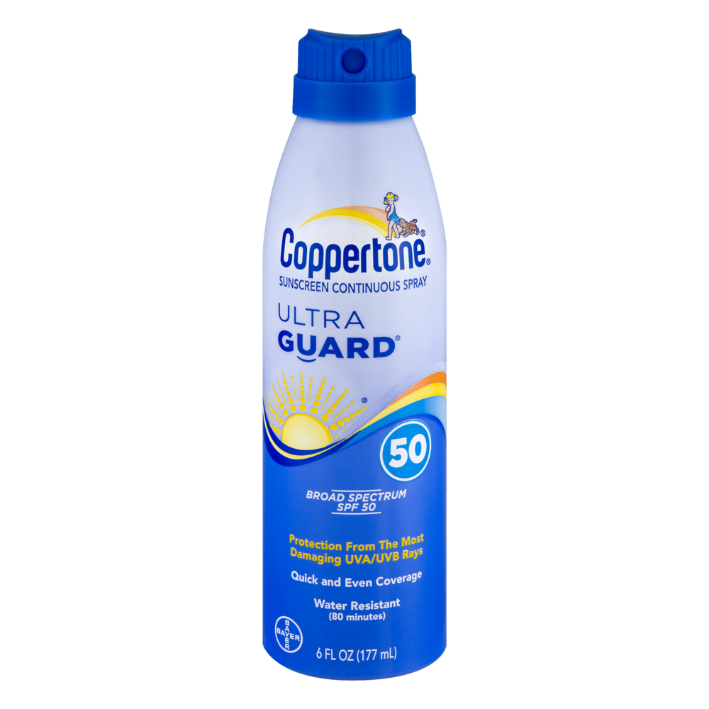 slide 1 of 2, Coppertone Ultra Guard Accuspray Broad Spectrum Sunscreen Spray SPF 50, 6 fl oz