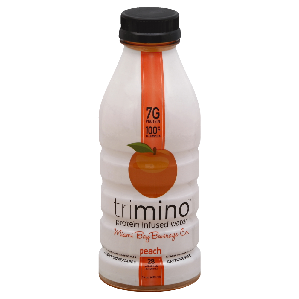 slide 1 of 1, trimino Protein Infused Water Peach, 16 fl oz