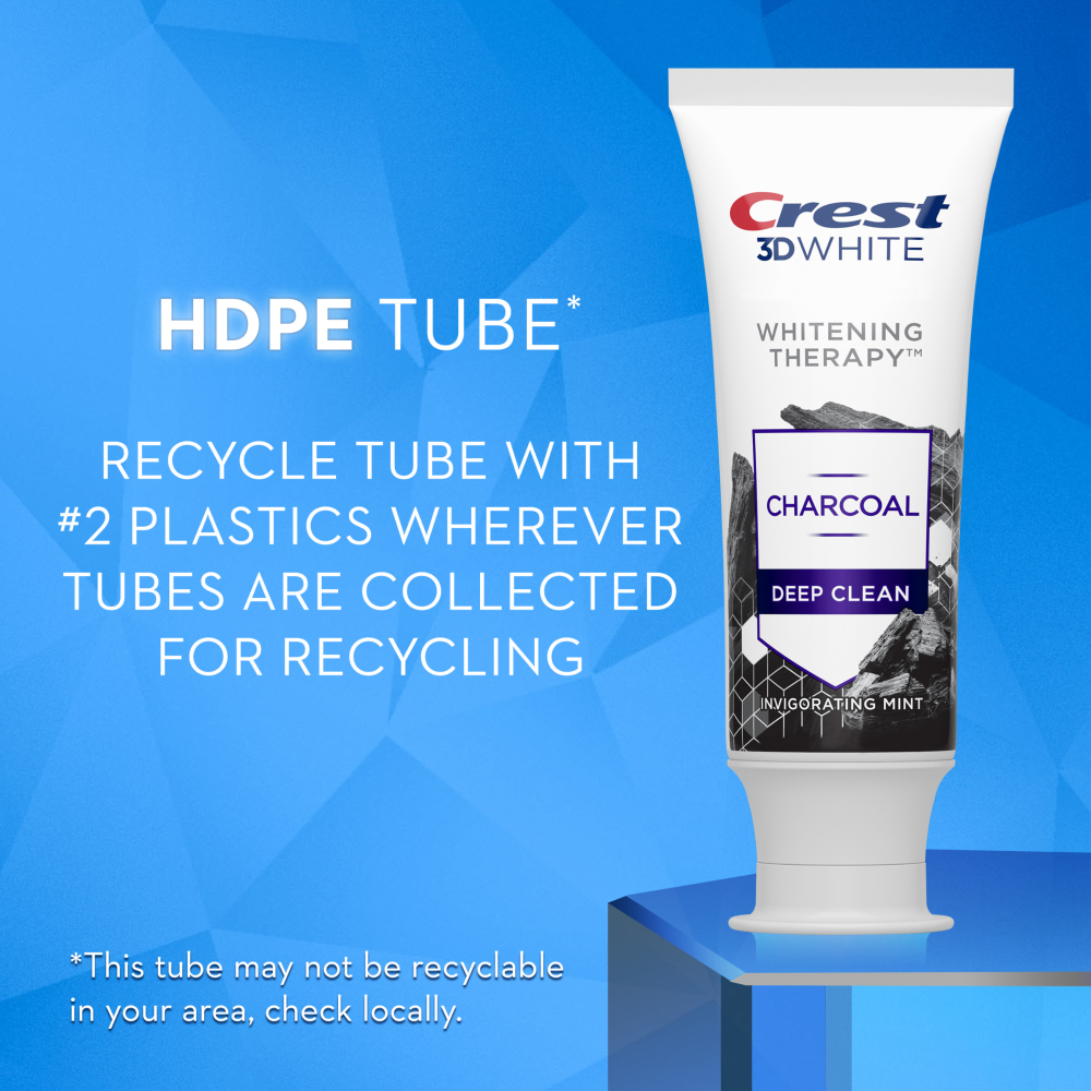 slide 2 of 6, Crest 3D White Whitening Therapy Charcoal Toothpaste, 2.4 oz