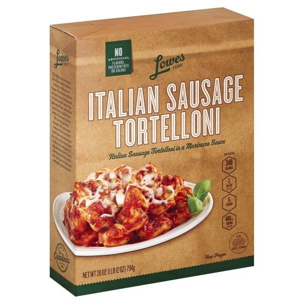 slide 1 of 1, Lowes Foods Italian Sausage Tortellini/Marinara Blanc Sauce, 28 oz