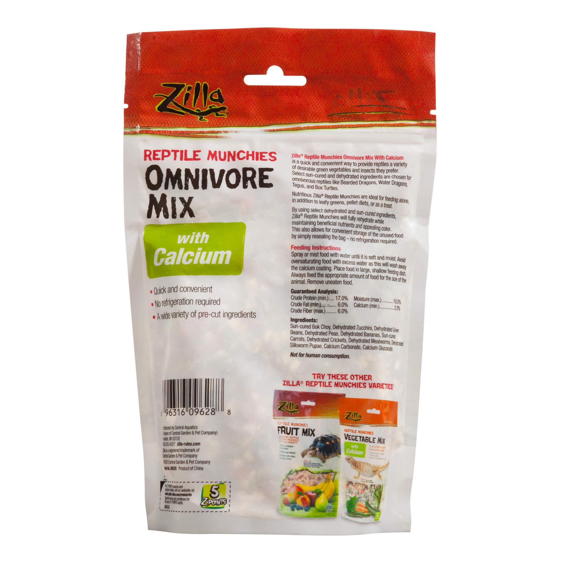 slide 8 of 10, Zilla Reptile Munchies Omnivore with Calcium 4 Ounces, 1 cnt
