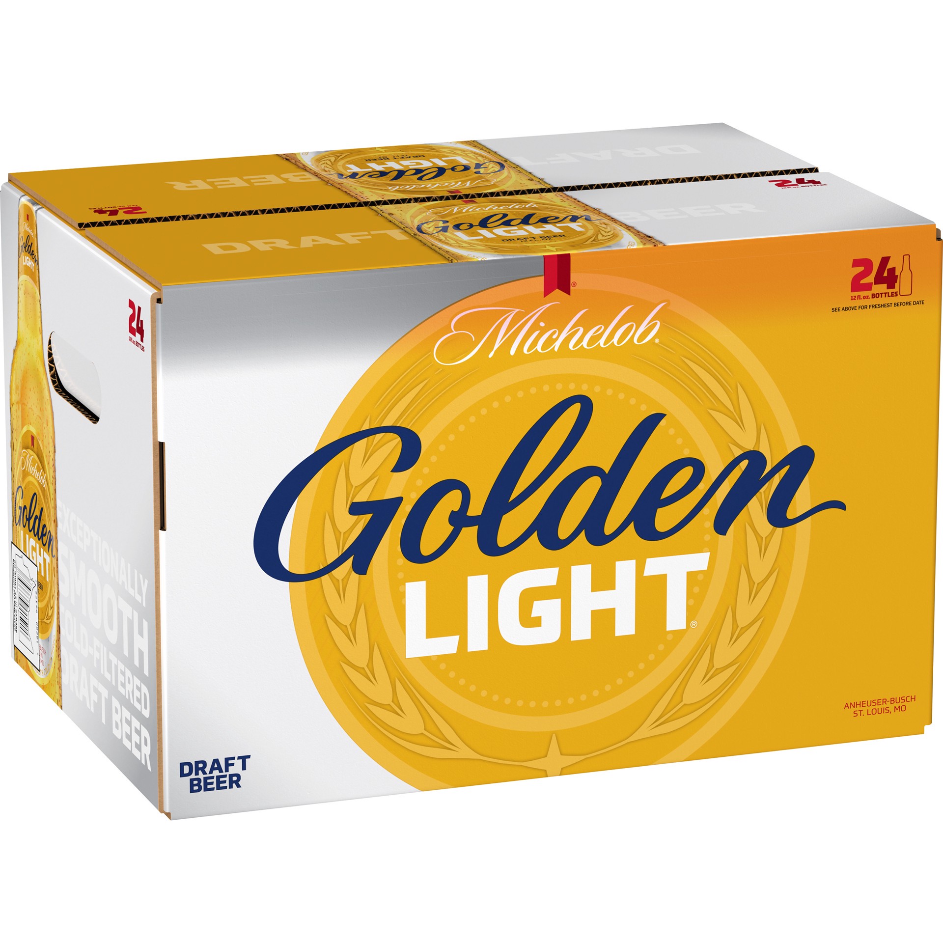 slide 2 of 4, Michelob Golden Light Draft Beer, 24 Pack 12 fl. oz. Bottles, 4.1% ABV, 288 fl oz