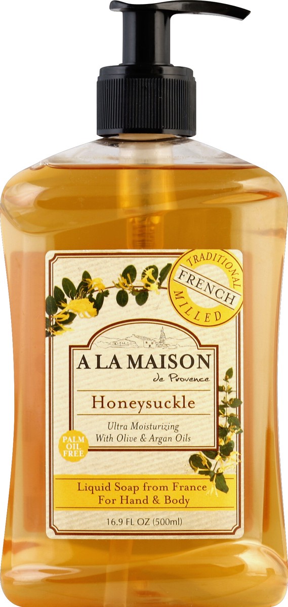 slide 1 of 3, A La Maison French Honeysuckle Hand Soap, 16.9 fl oz