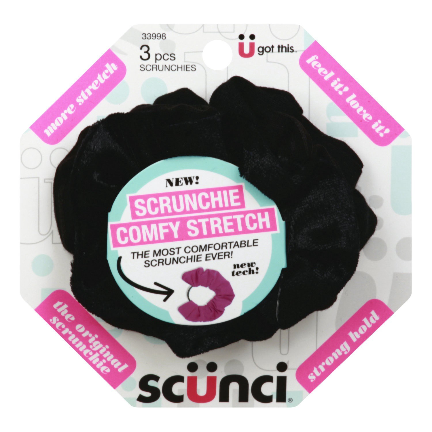 slide 1 of 1, scünci Comfy Stretch Scrunchies, 3 ct