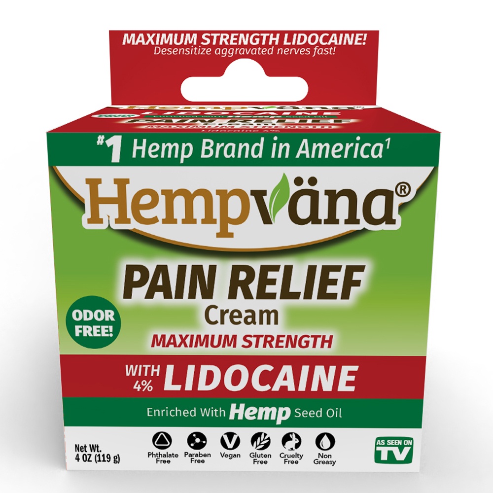 slide 1 of 1, Hempvana Lidocaine Pain Cream Inline, 1 ct