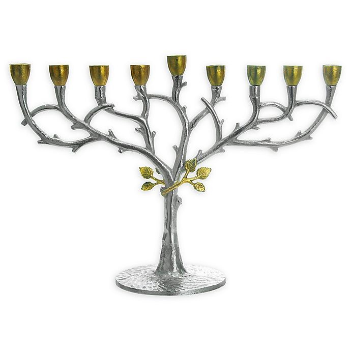 slide 1 of 4, Classic Touch Leaf 16 Inch x 14 Inch Menorah 1 ea, 1 ct