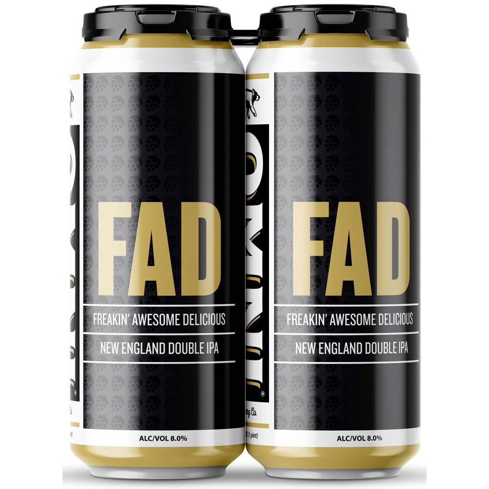 slide 2 of 3, Omni FAD New England Double IPA Beer - 4pk/16 fl oz Cans, 4 ct; 16 fl oz