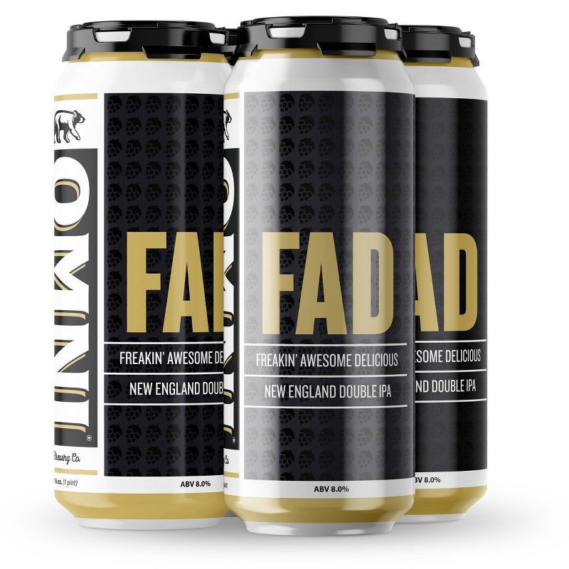 slide 1 of 3, Omni FAD New England Double IPA Beer - 4pk/16 fl oz Cans, 4 ct; 16 fl oz