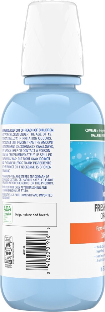 slide 2 of 3, Kroger Fresh Breath Mouthwash Ice Mint Alcohol Free, 16 fl oz