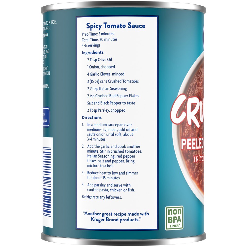 slide 4 of 4, Kroger Crushed Peeled Tomatoes In Tomato Puree, 14.5 oz