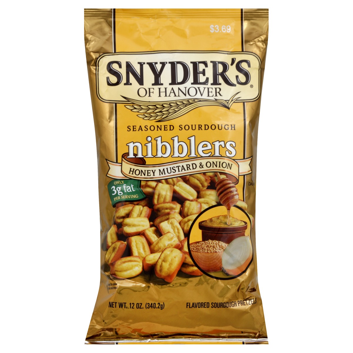 slide 7 of 7, Snyder's of Hanover Seasoned Sourdough Nibblers Honey Mustard And Onion, 12 oz