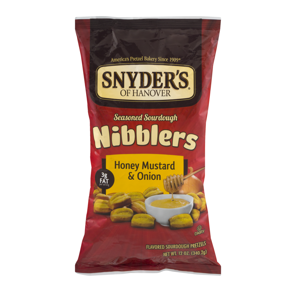 slide 1 of 7, Snyder's of Hanover Seasoned Sourdough Nibblers Honey Mustard And Onion, 12 oz