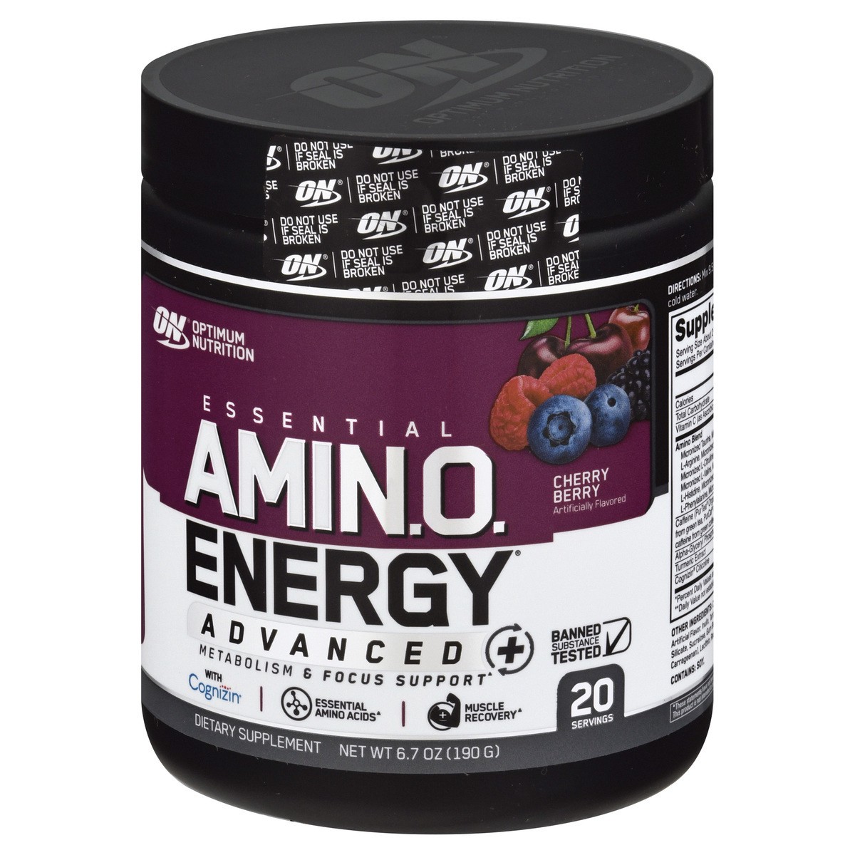 slide 3 of 9, Optimum Nutrition Advanced Cherry Berry Amino Energy 6.7 oz, 6.7 oz