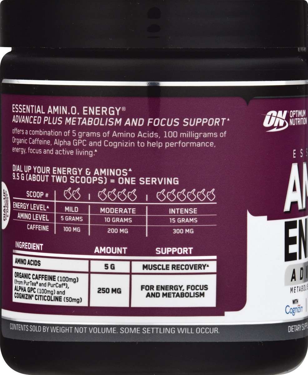 slide 5 of 9, Optimum Nutrition Advanced Cherry Berry Amino Energy 6.7 oz, 6.7 oz