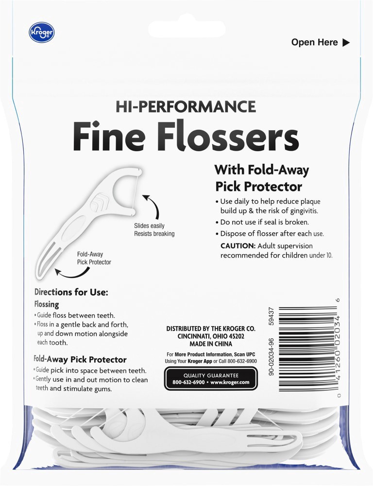 slide 2 of 2, Kroger Hi-Performance Unflavored Flossers, 90 ct