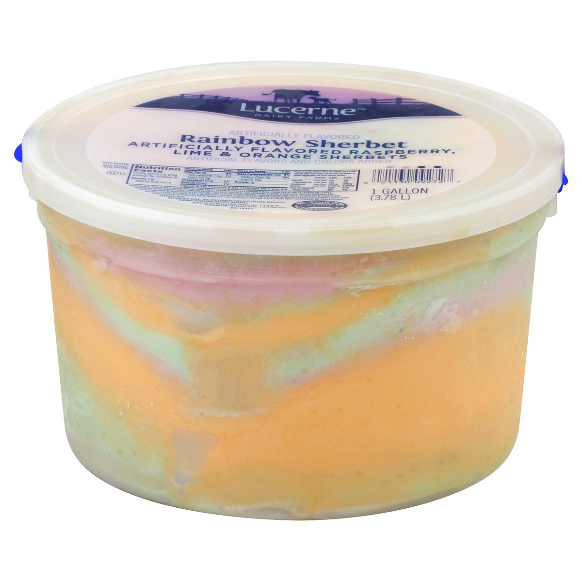 slide 1 of 3, Lucerne Dairy Farms Rainbow Sherbet Ice Cream, 1 gal