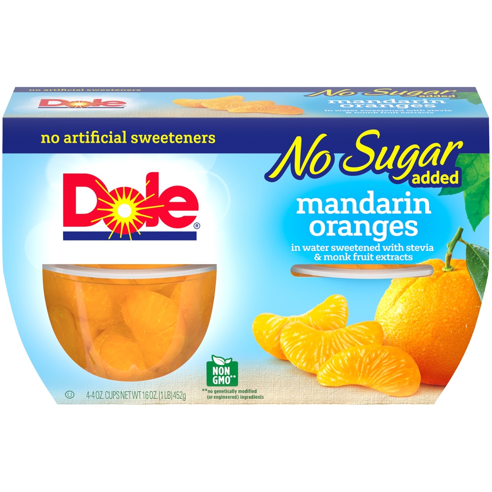 slide 2 of 9, Dole No Sugar Added Mandarin Oranges , 4 ct; 4 oz