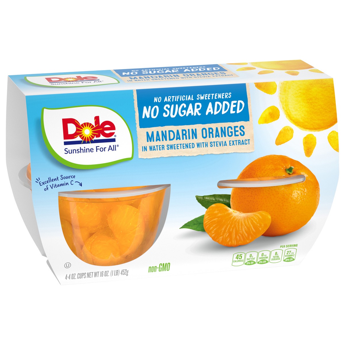 slide 4 of 9, Dole Mandarin Oranges, No Sugar Added, 4 ct