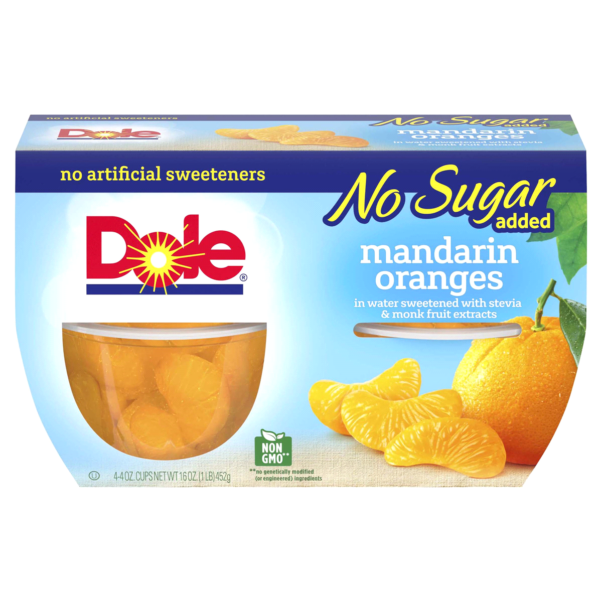 slide 1 of 9, Dole No Sugar Added Mandarin Oranges , 4 ct; 4 oz