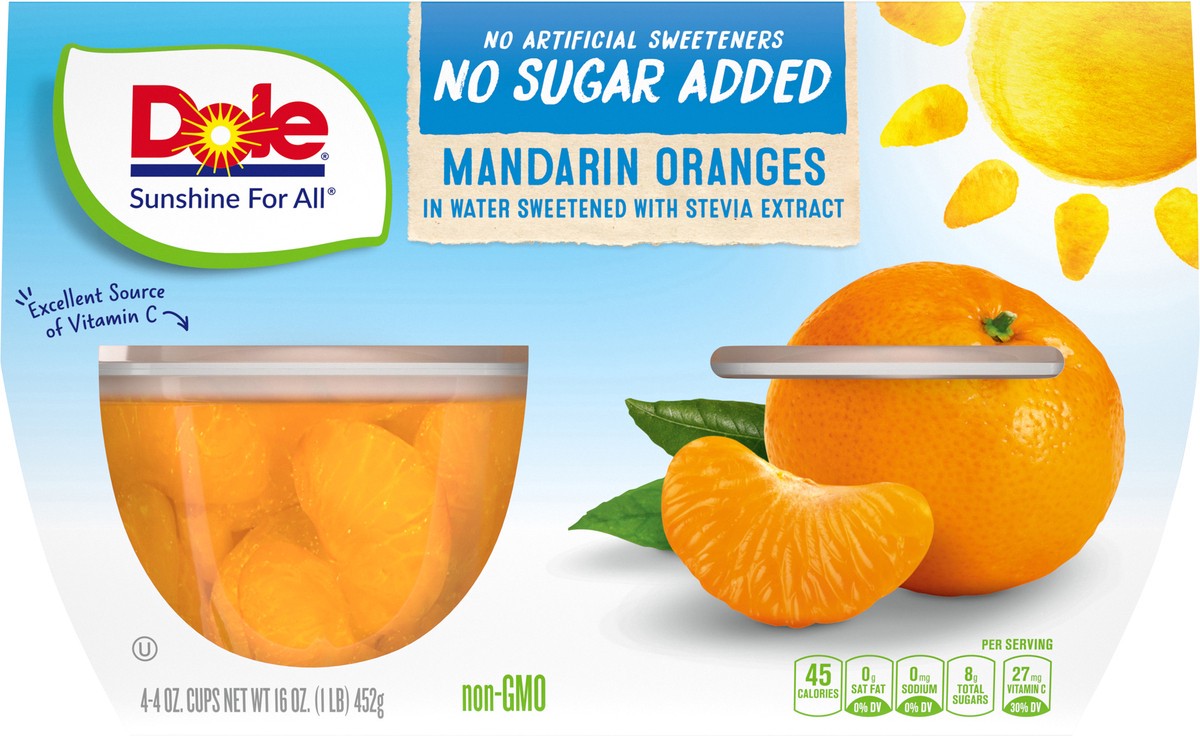 slide 7 of 9, Dole Mandarin Oranges, No Sugar Added, 4 ct
