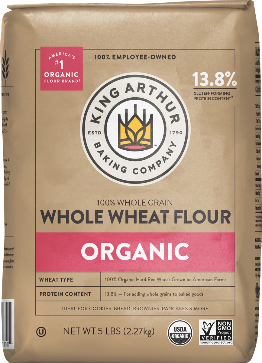 slide 1 of 29, King Arthur Organic Whole Wheat Flour, 5 lb