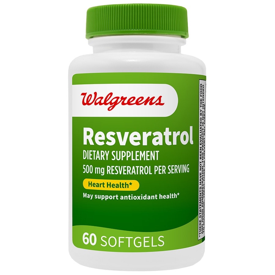 slide 1 of 1, Walgreens Resveratrol 500mg, 60 ct