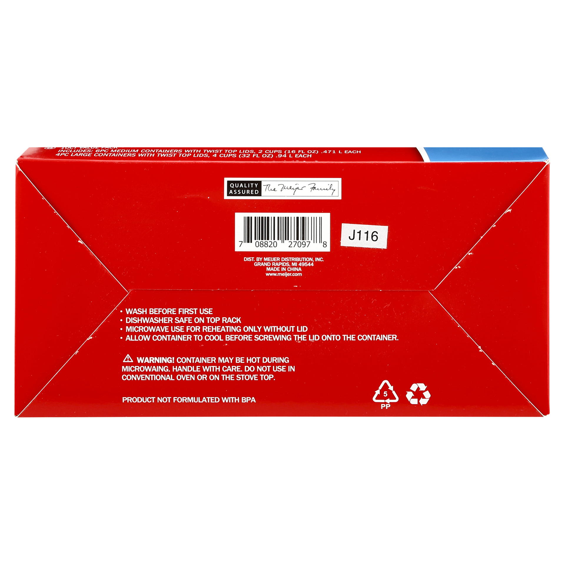 slide 2 of 5, Meijer Food Containers, 10 ct