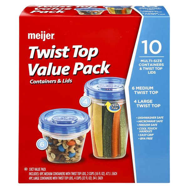 slide 1 of 1, Meijer Food Containers, 10 ct