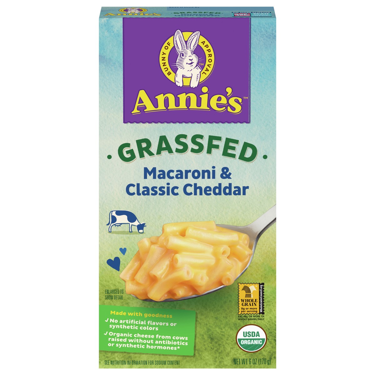 slide 1 of 3, Annie''s Organic Macaroni and Cheese, Classic Mild Cheddar, Grassfed, 6 oz, 6 oz