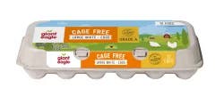 Giant Eagle Large White Eggs Cage Free - 12 ct