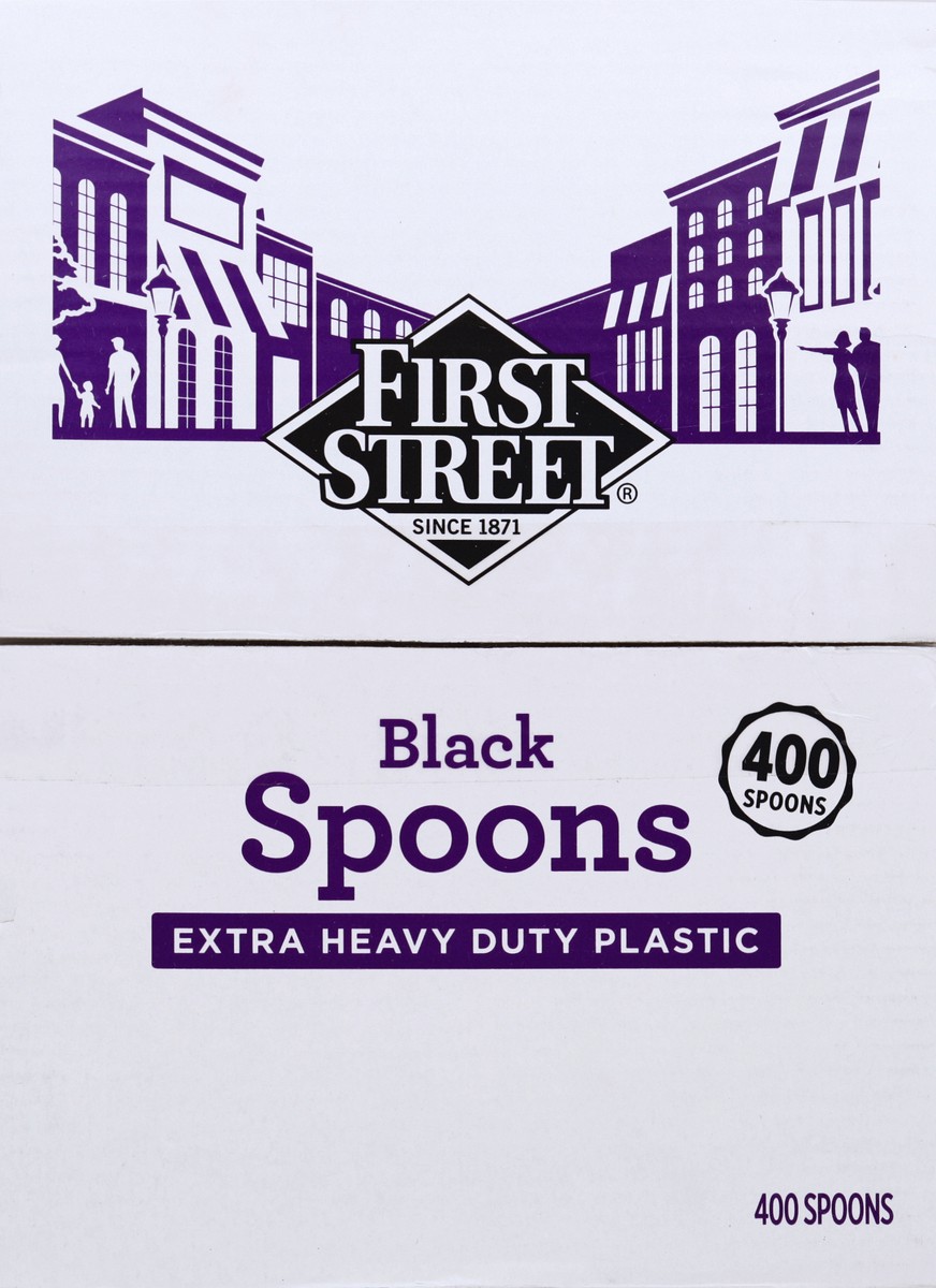 slide 3 of 6, First Street Extra Heavy Duty Black Spoons, 400 ct